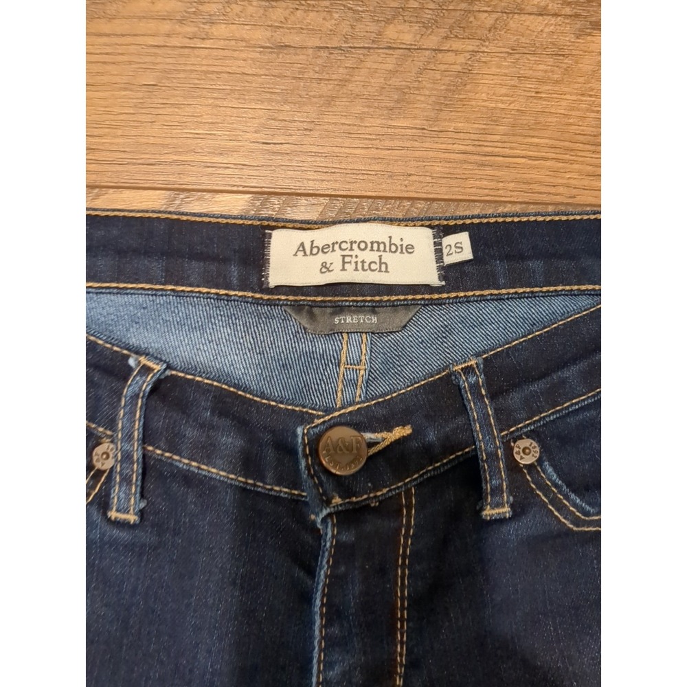 Abercrombie & Fitch Women's Blue Erin Dark Wash Stretch Skinny Jeans Size 28x28 - Picture 2 of 10